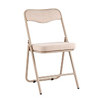 Стул складной Джонни рогожка бежевая каркас бежевый