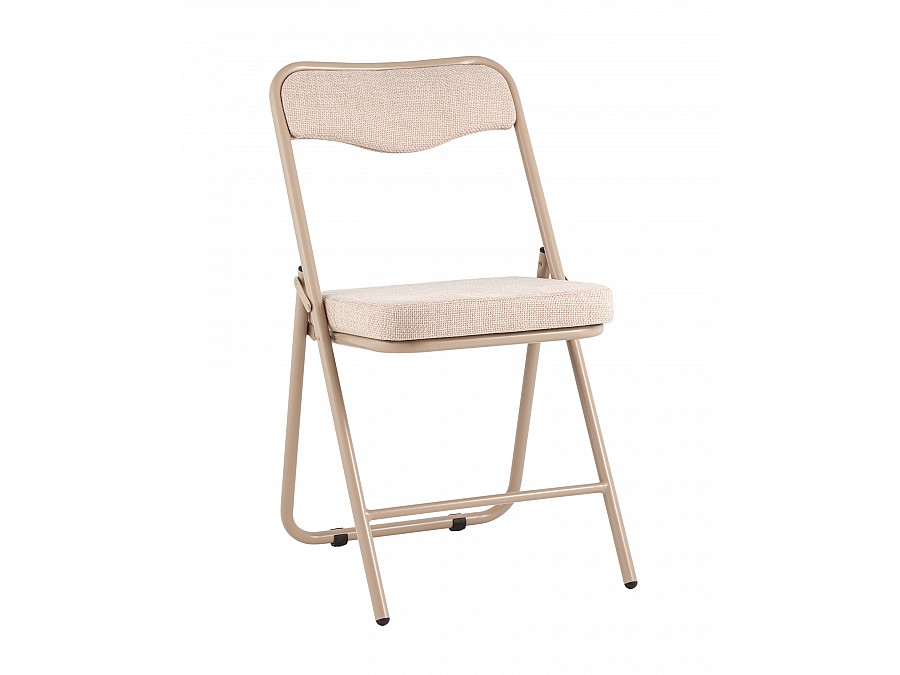 Стул складной Джонни рогожка бежевая каркас бежевый