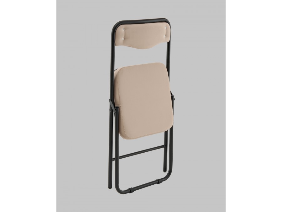 Стул складной Джонни велюр велютто бежевый каркас черный матовый