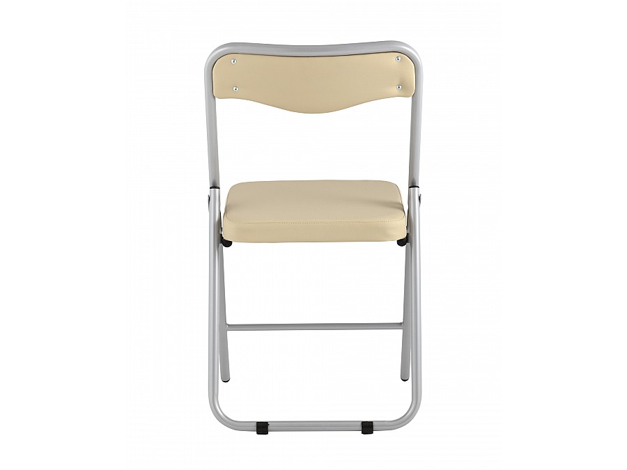 Складной стул Джонни экокожа кремовый каркас металлик