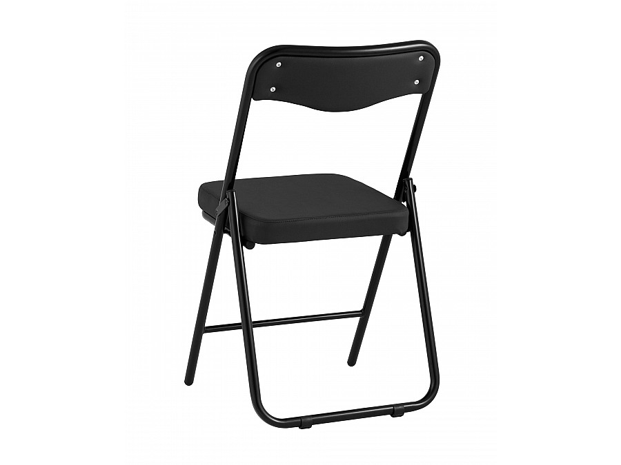 Складной стул Джонни экокожа черный каркас черный матовый