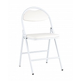 Стул складной Hagen экокожа белый каркас белый