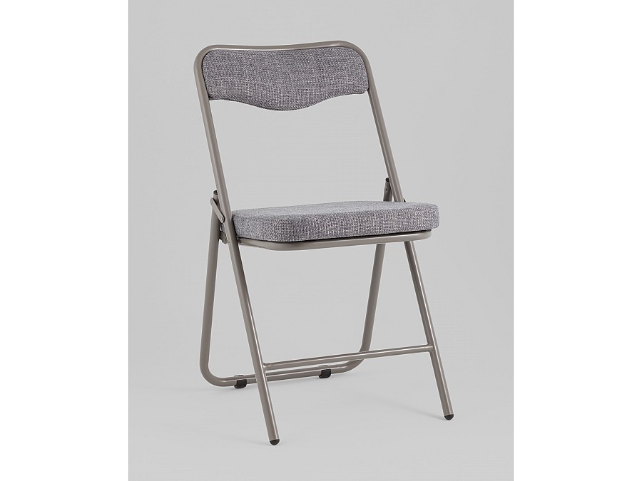 Стул складной Джонни рогожка серо-голубой каркас серый