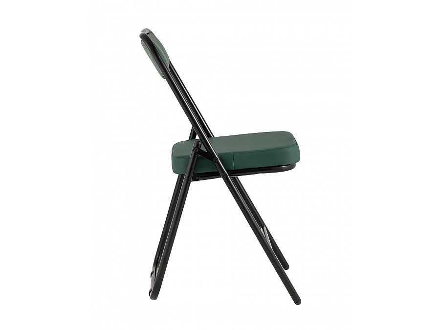 Складной стул Джонни экокожа зелёный каркас черный матовый