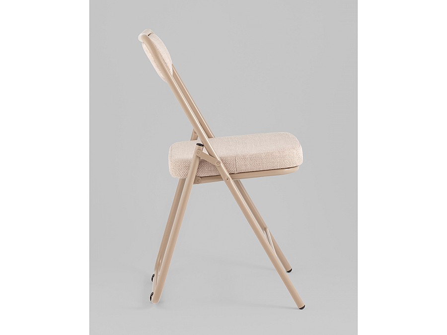 Стул складной Джонни рогожка бежевая каркас бежевый