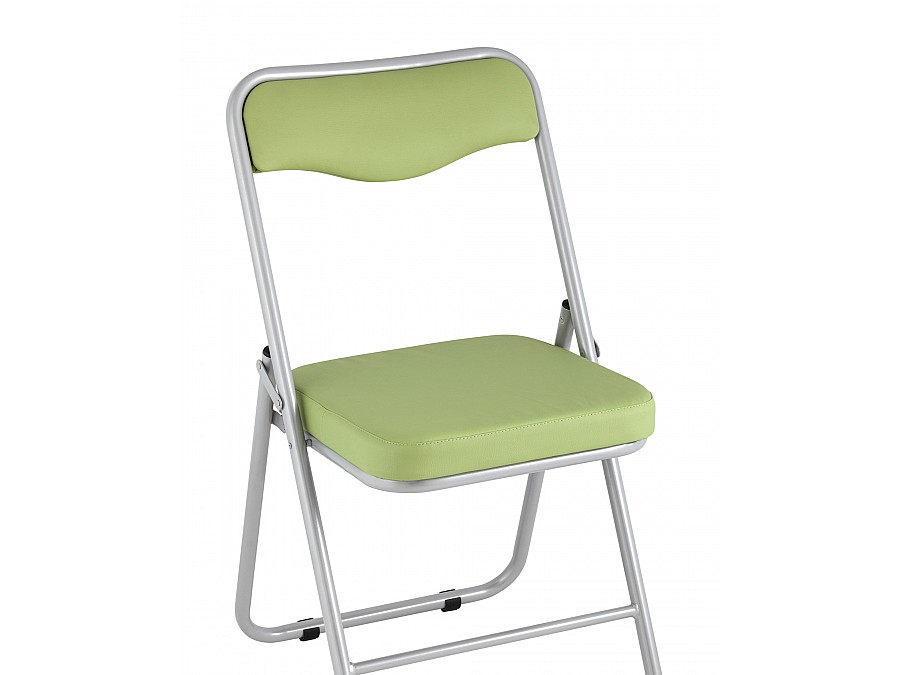 Складной стул Джонни экокожа салатовый каркас металлик