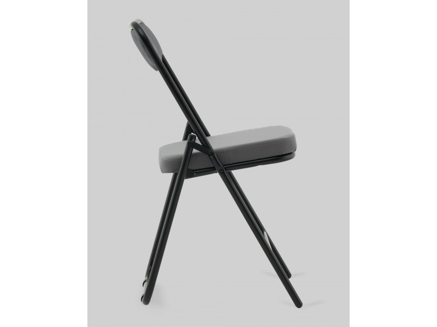 Стул складной Джонни велюр велютто темно-серый каркас черный матовый