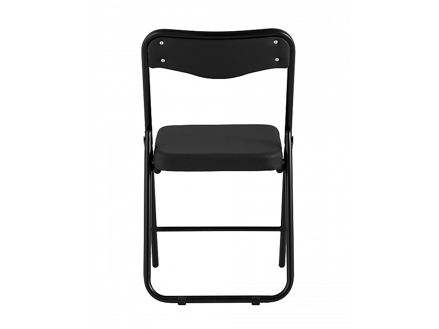Складной стул Джонни экокожа черный каркас черный матовый