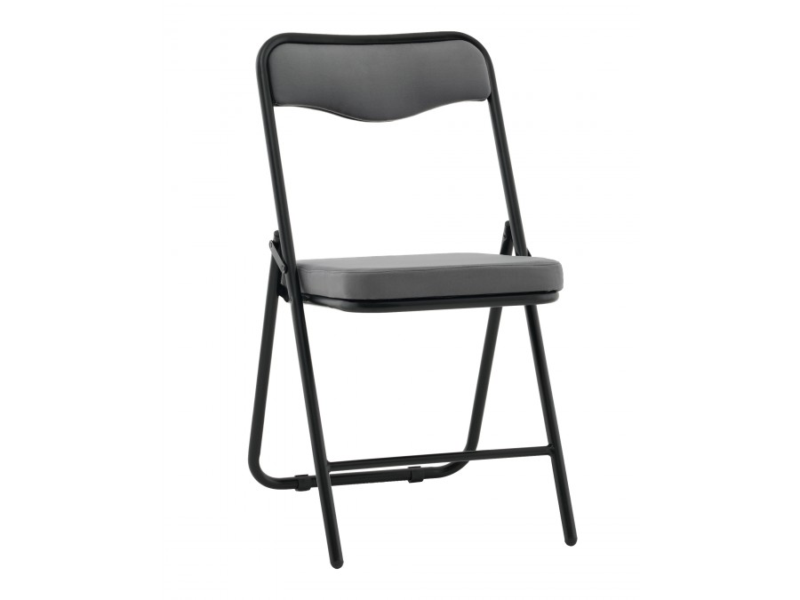 Стул складной Джонни велюр велютто темно-серый каркас черный матовый