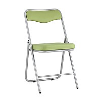 Складной стул Джонни экокожа салатовый каркас металлик