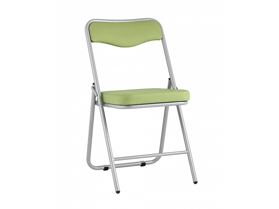 Складной стул Джонни экокожа салатовый каркас металлик
