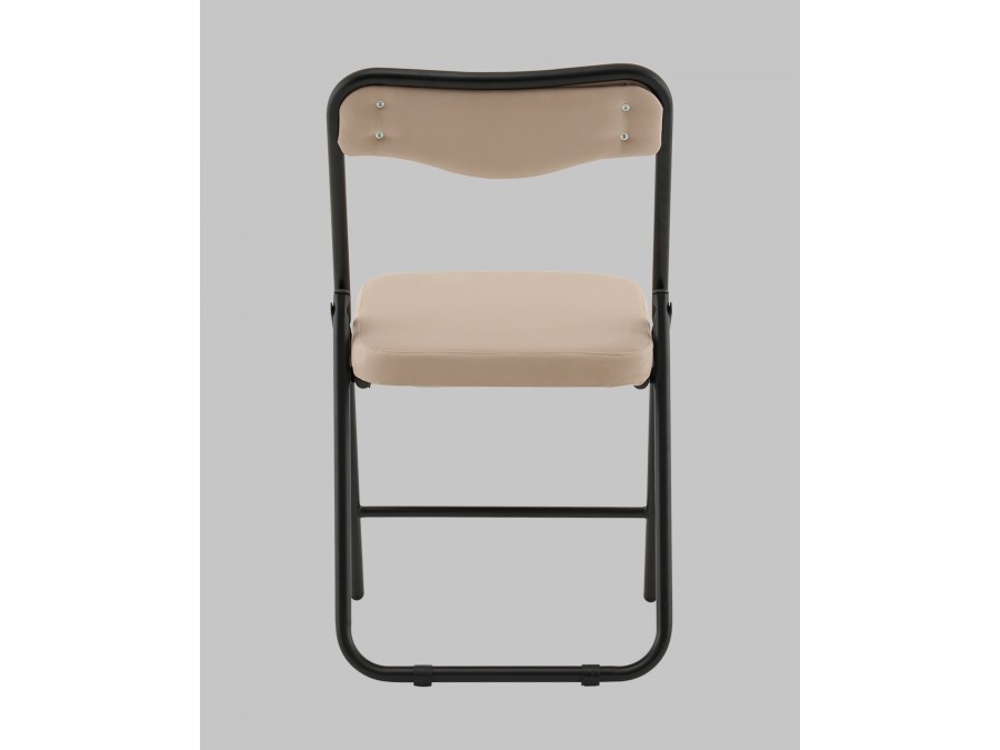 Стул складной Джонни велюр велютто бежевый каркас черный матовый