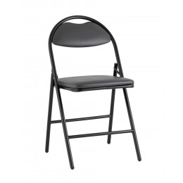 Стул складной Hagen экокожа серый каркас черный