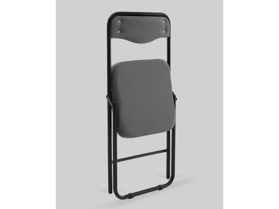 Стул складной Джонни велюр велютто темно-серый каркас черный матовый