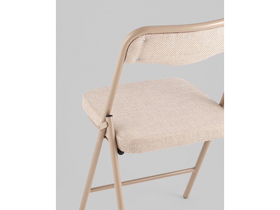 Стул складной Джонни рогожка бежевая каркас бежевый