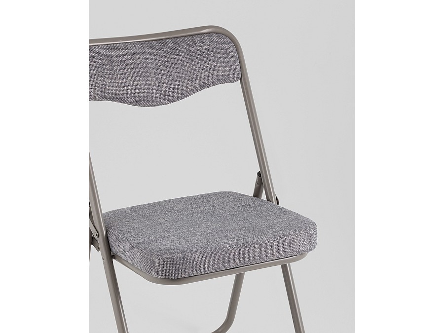 Стул складной Джонни рогожка серо-голубой каркас серый