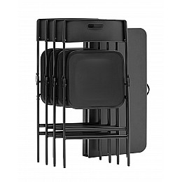 Комплект раскладного стола и стульев Кейт черный