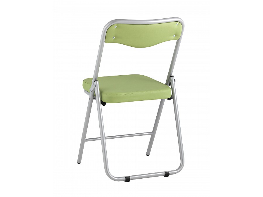 Складной стул Джонни экокожа салатовый каркас металлик