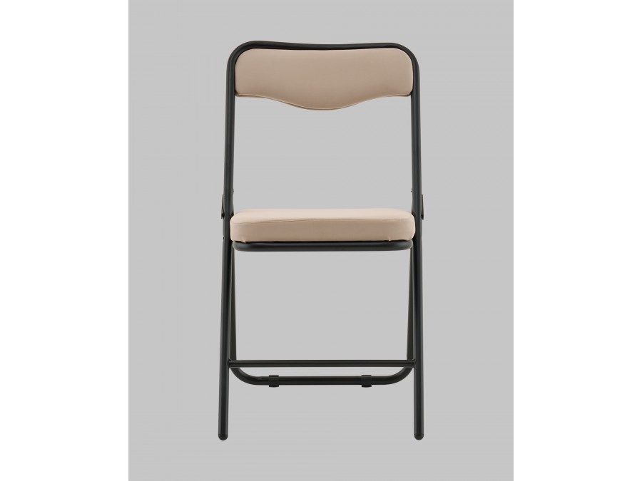 Стул складной Джонни велюр велютто бежевый каркас черный матовый