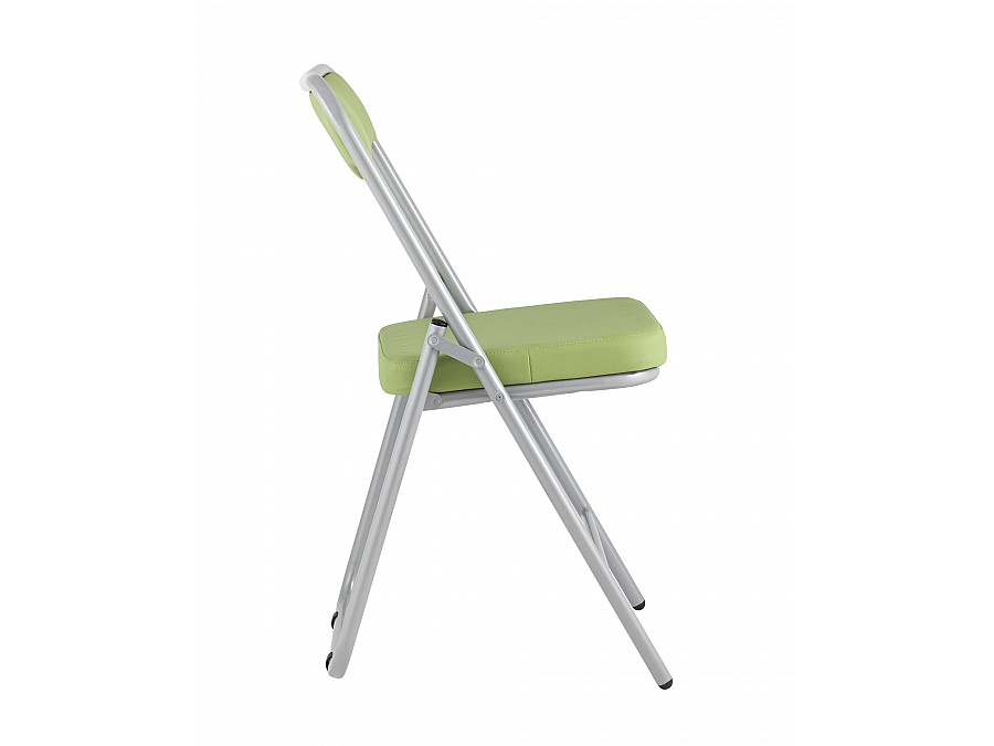 Складной стул Джонни экокожа салатовый каркас металлик