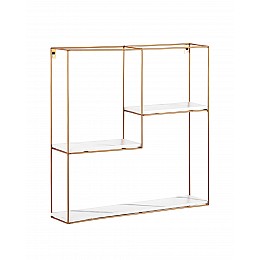 Полка Square золотая белый мрамор