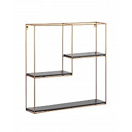 Полка Square золотая черный мрамор