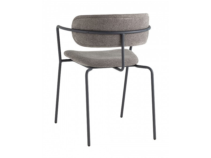Стул Дженни букле темно-серый каркас антрацитово-серый муар