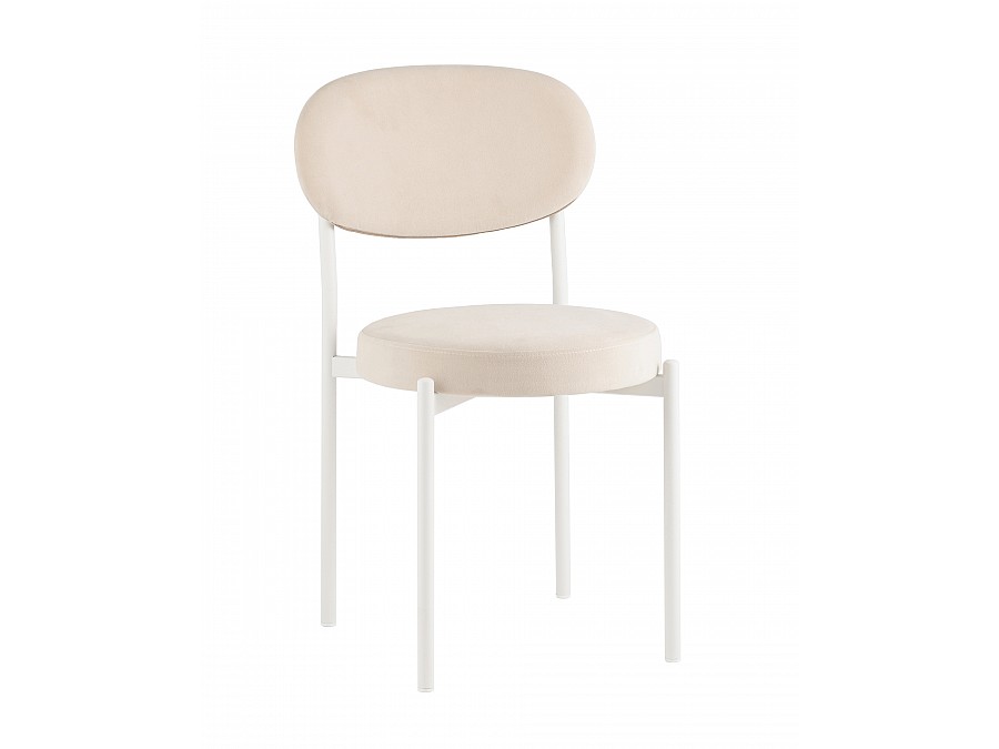 Стул Бриф SN велюр молочный каркас белый муар