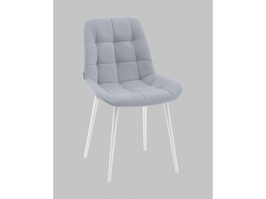 Стул Флекс N светло-серый белые ножки