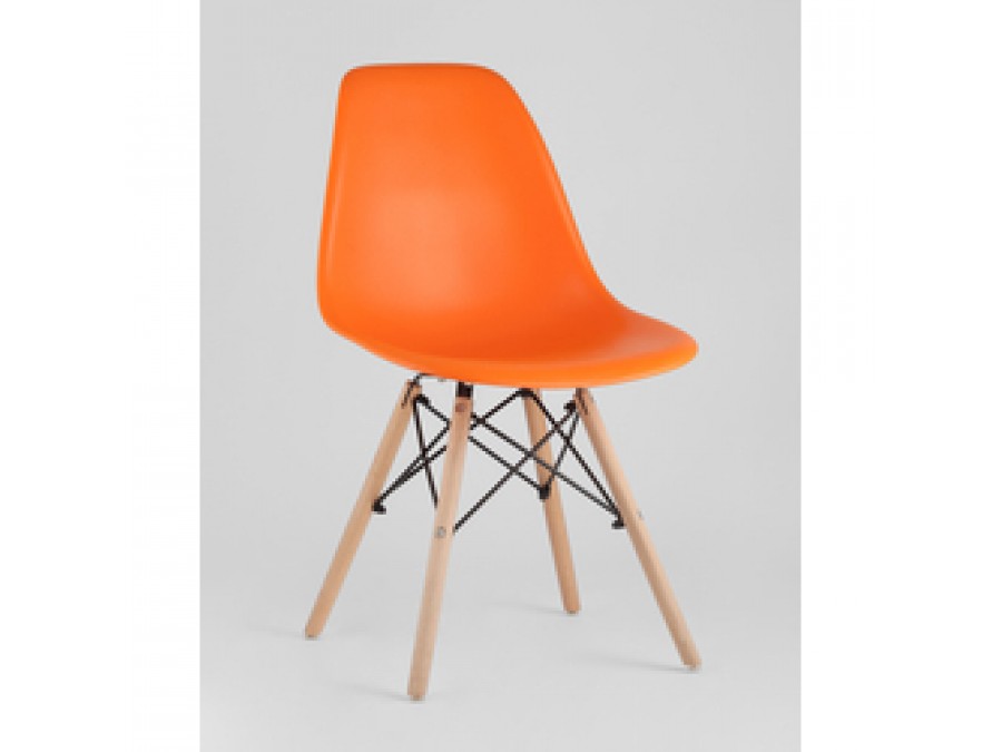 Стул Eames Style DSW оранжевый (разборный каркас)