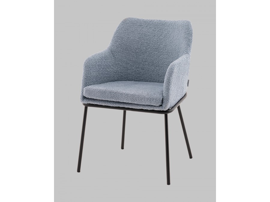 Стул с подлокотниками Кози new ткань букле синий