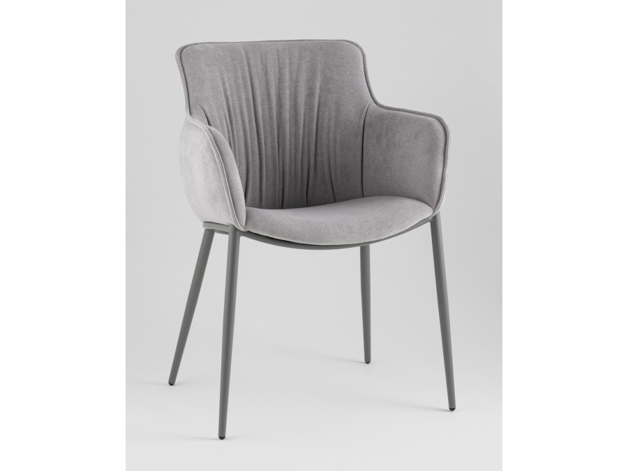 Стул Твигги велюр серый, каркас серый
