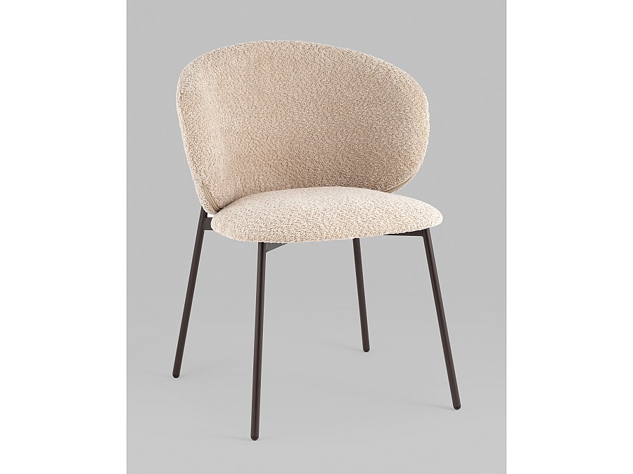 Стул Блейз букле капучино каркас серо-коричневый
