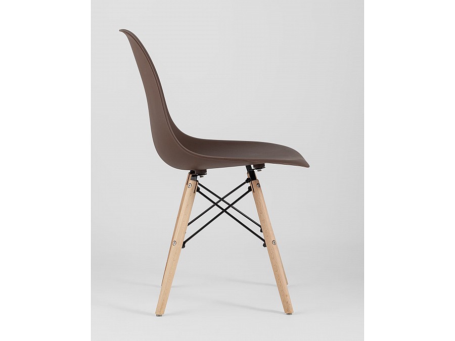 Стул Eames Style DSW коричневый (разборный каркас)