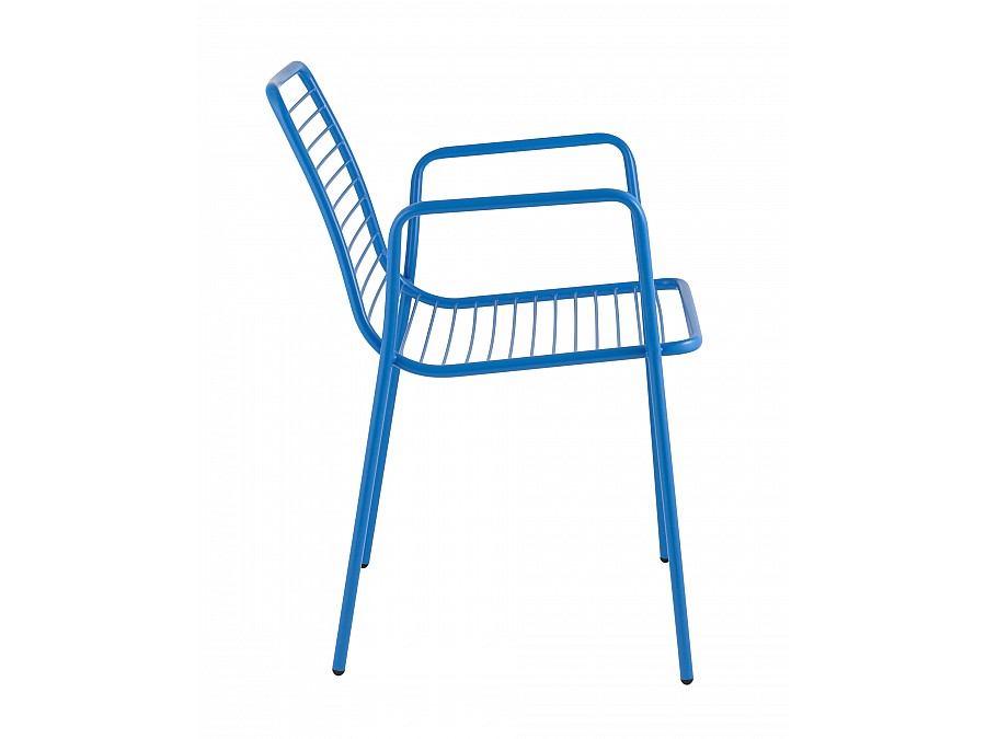 Стул с подлокотниками Дели металл голубой