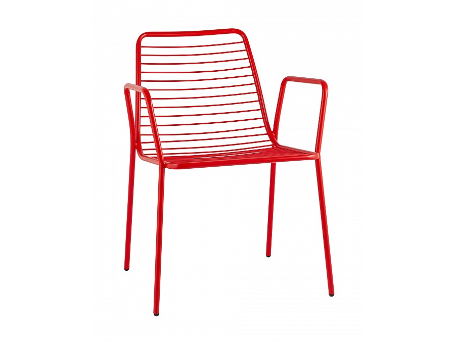 Стул с подлокотниками Дели металл красный