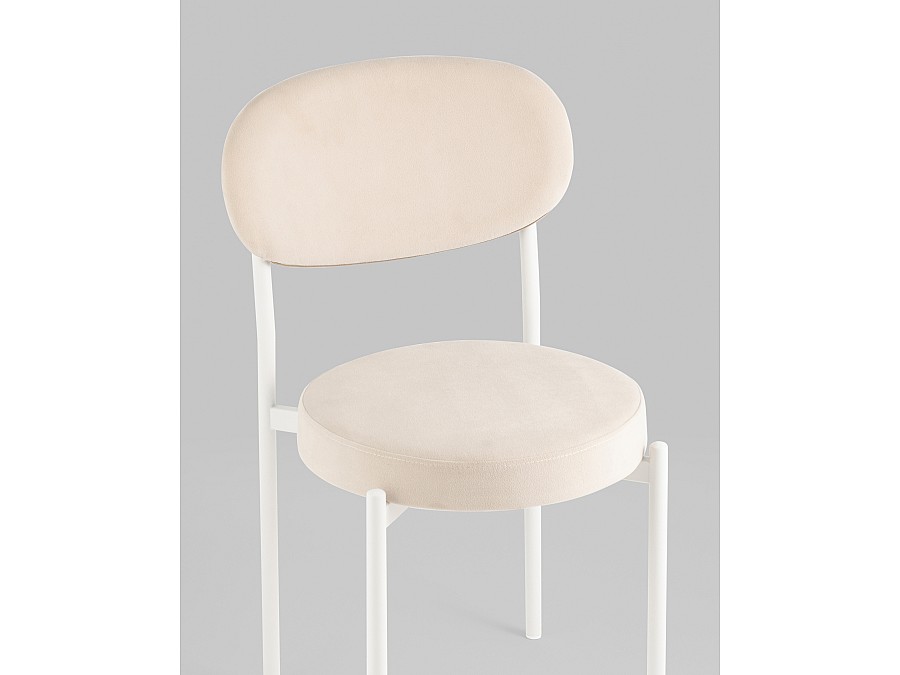Стул Бриф SN велюр молочный каркас белый муар