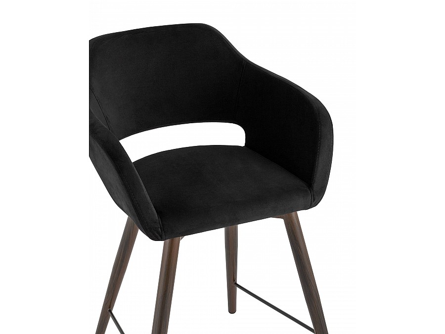 Стул полубарный Саймон велюр черный