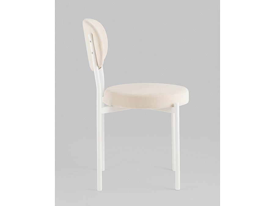 Стул Бриф SN велюр молочный каркас белый муар
