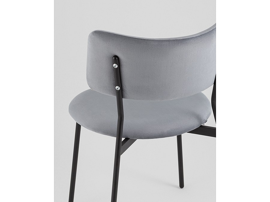 Стул Амелия велюр серо-голубой