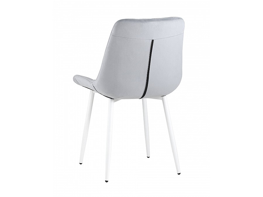 Стул Флекс велюр светло-серый белые ножки