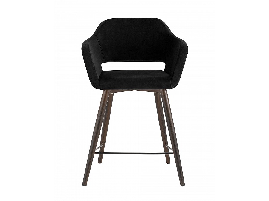 Стул полубарный Саймон велюр черный