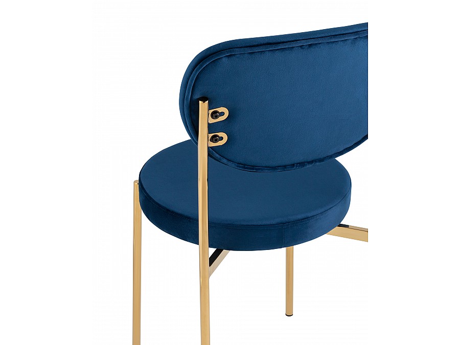 Стул Барбара велюр королевский синий золотые ножки