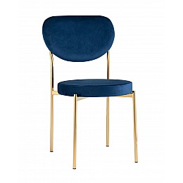 Стул Барбара велюр королевский синий золотые ножки