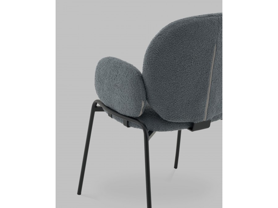 Стул с подлокотниками Моллек букле темно-серый