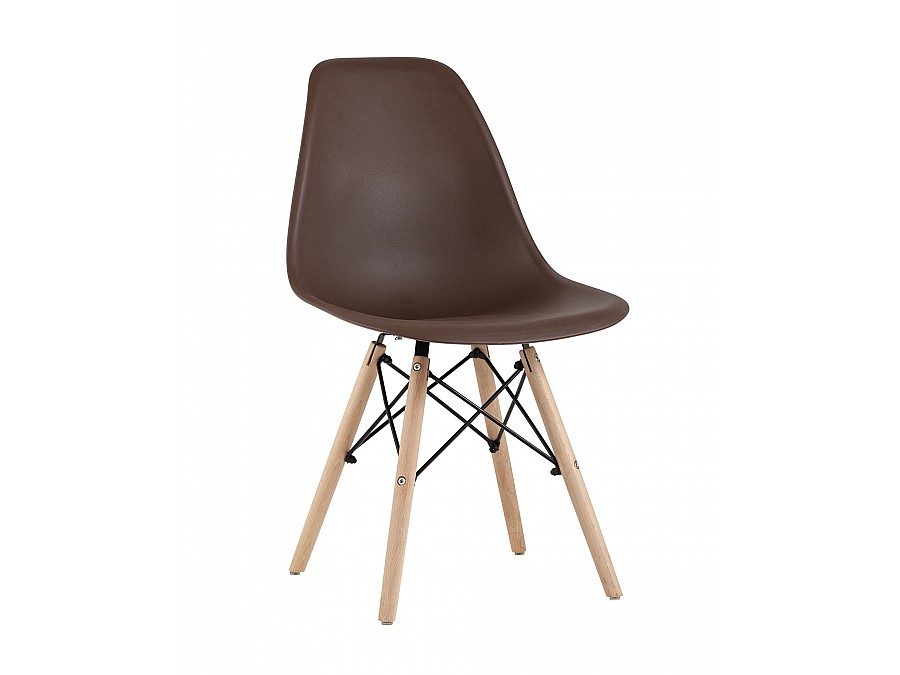 Стул Eames Style DSW коричневый (разборный каркас)