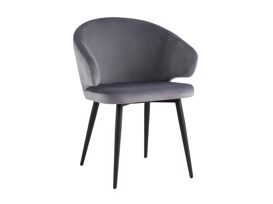 Стул с подлокотниками Codo велюр серый