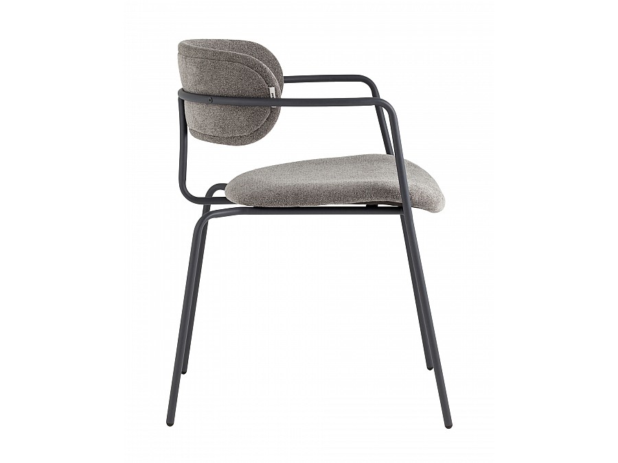Стул Дженни букле темно-серый каркас антрацитово-серый муар