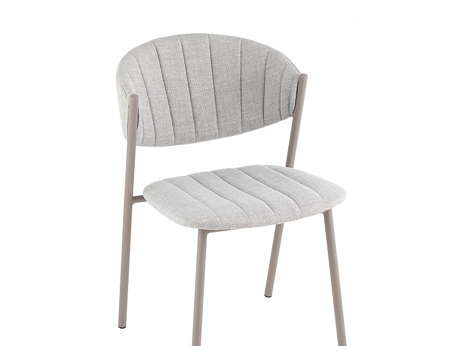 Стул Харпер ткань рогожка серо-голубой каркас серый матовый