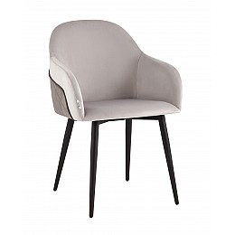 Стул Новел New велюр светло-серый с темно-серой спинкой